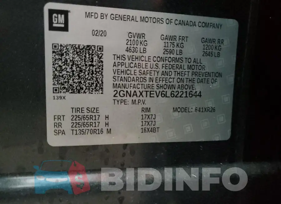 2GNAXTEV6L6221644 Photo# 13