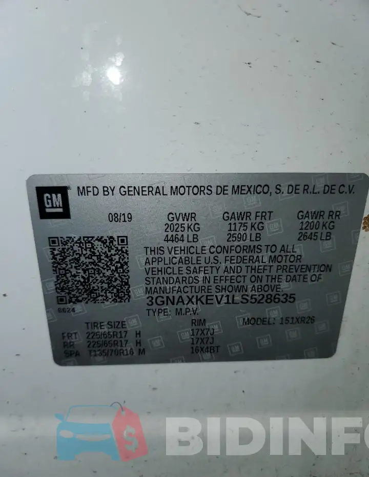 3GNAXKEV1LS528635 Photo# 14