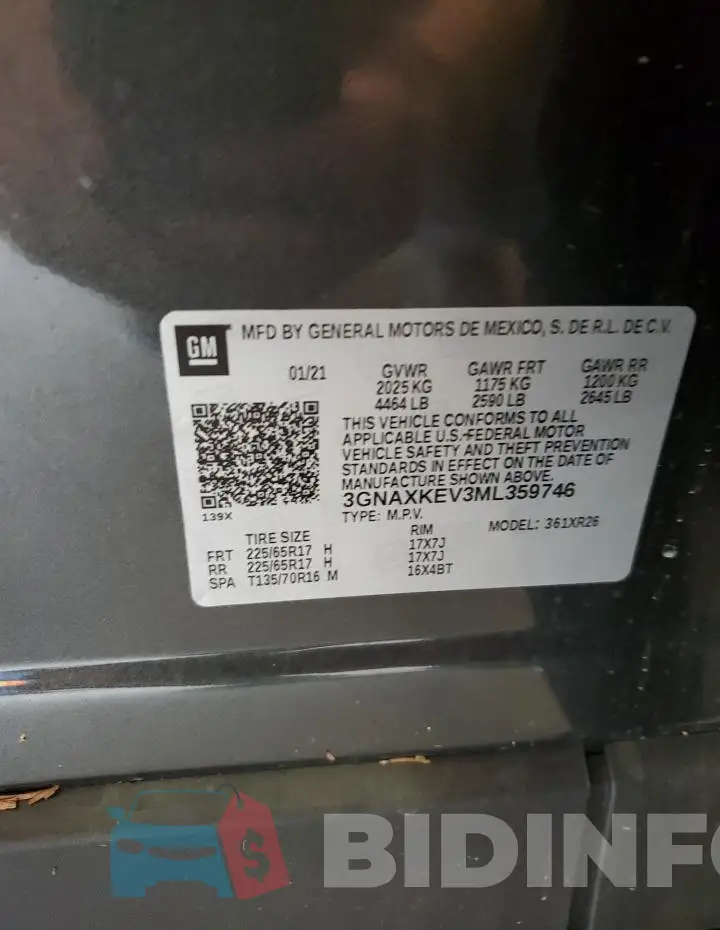 3GNAXKEV3ML359746 Photo# 13