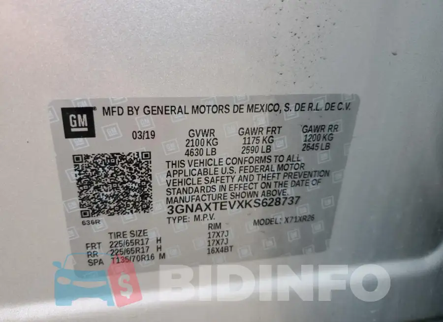 3GNAXTEVXKS628737 Photo# 13