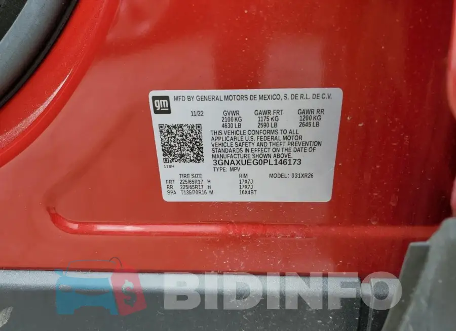 3GNAXUEG0PL146173 Photo# 13