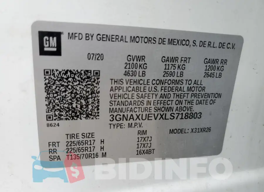 3GNAXUEVXLS718803 Photo# 13