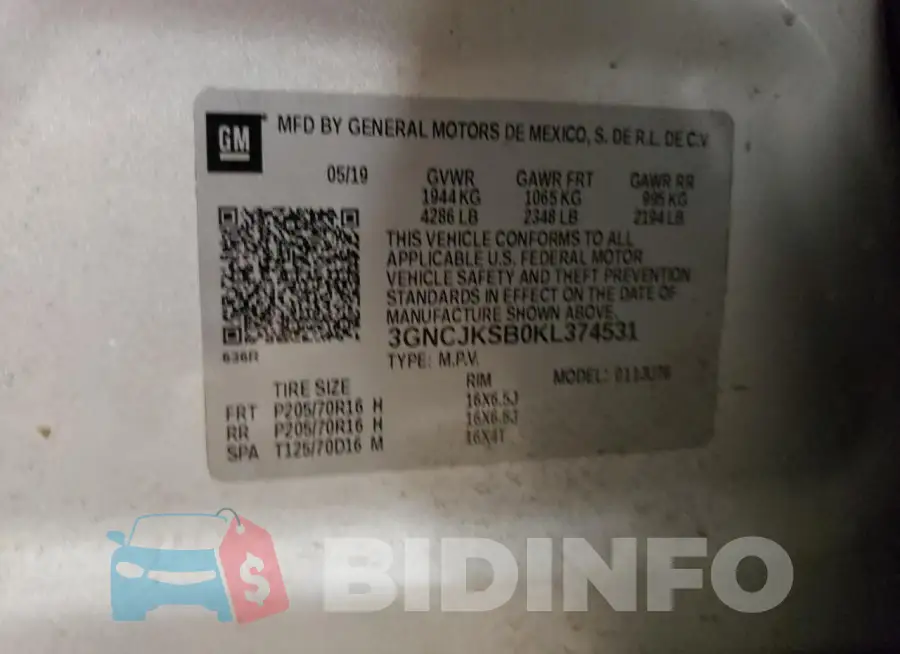 3GNCJKSB0KL374531 Photo# 13