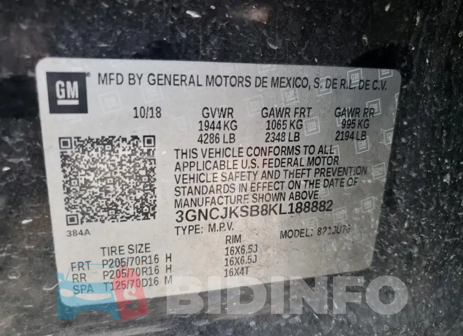 3GNCJKSB8KL188882 Photo# 12