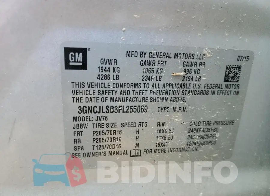 3GNCJLSB3FL255089 Photo# 13