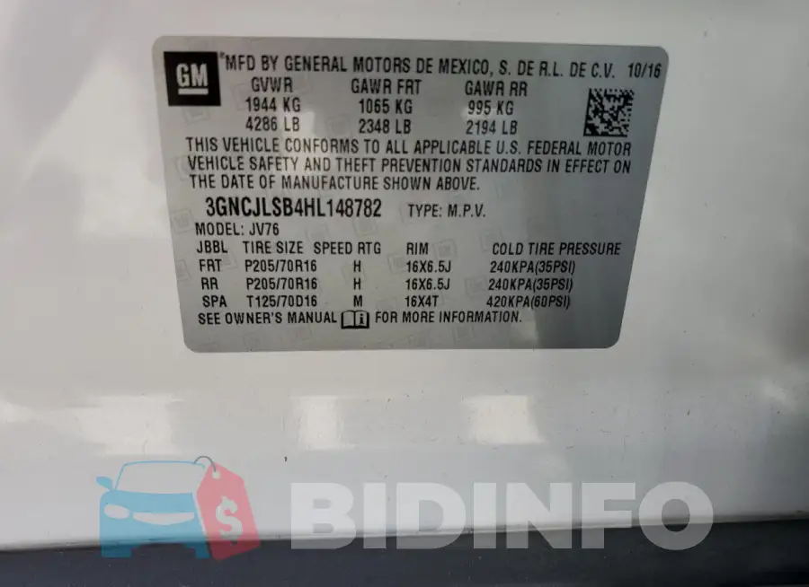 3GNCJLSB4HL148782 Photo# 13