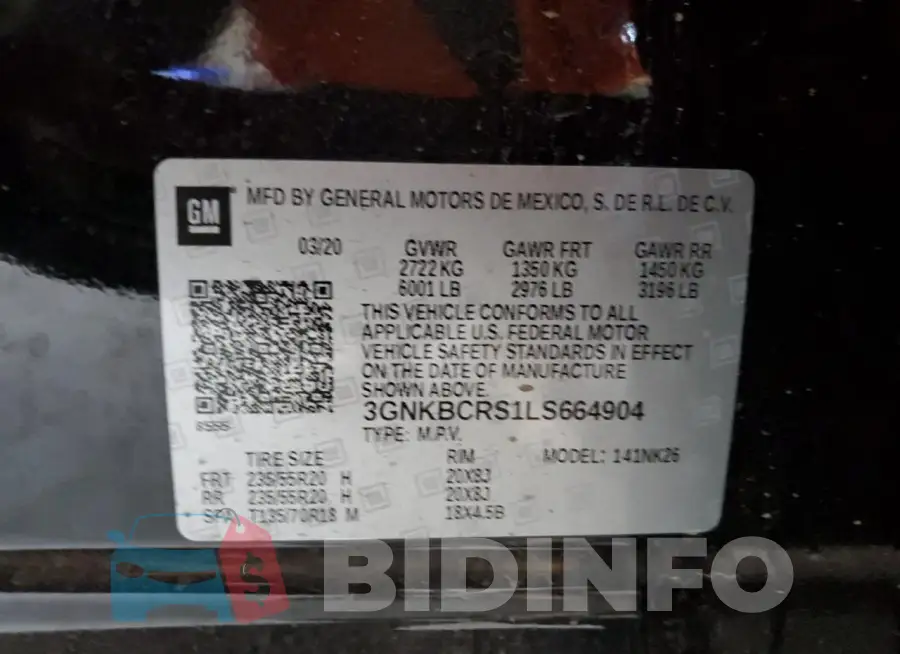 3GNKBCRS1LS664904 Photo# 13