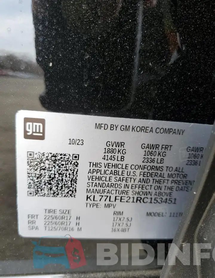 KL77LFE21RC153451 Photo# 12