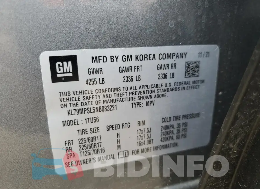KL79MPSL5NB083221 Photo# 14
