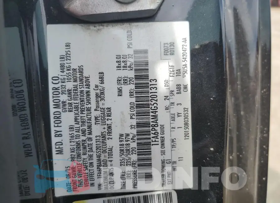 1FA6P8AM4G5201313 Photo# 13