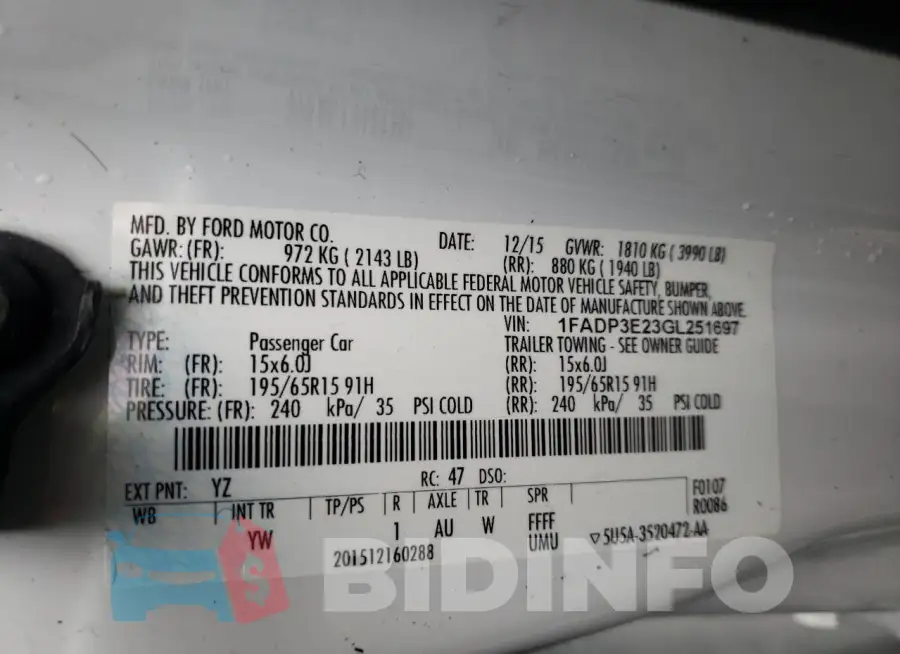 1FADP3E23GL251697 Photo# 13