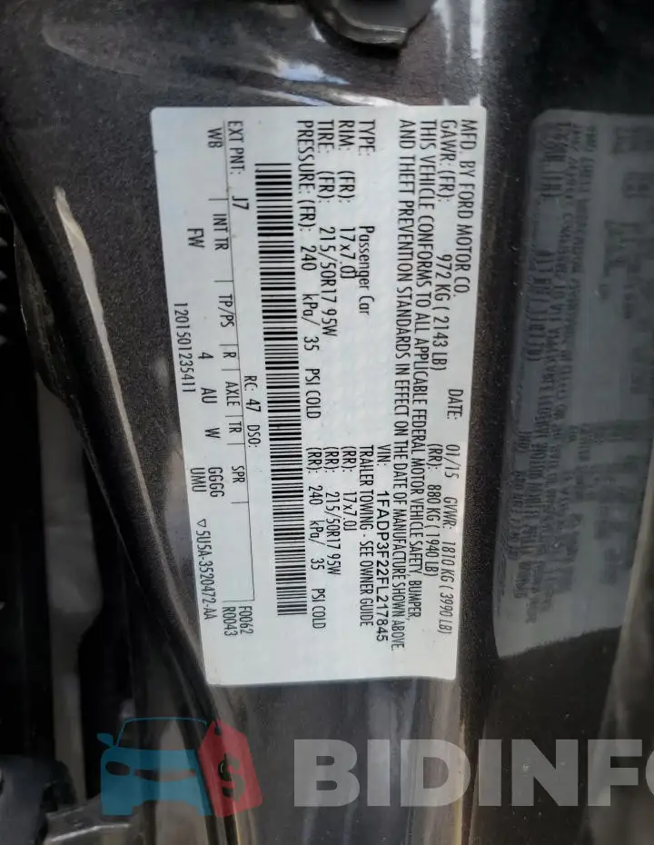 1FADP3F22FL217845 Photo# 12
