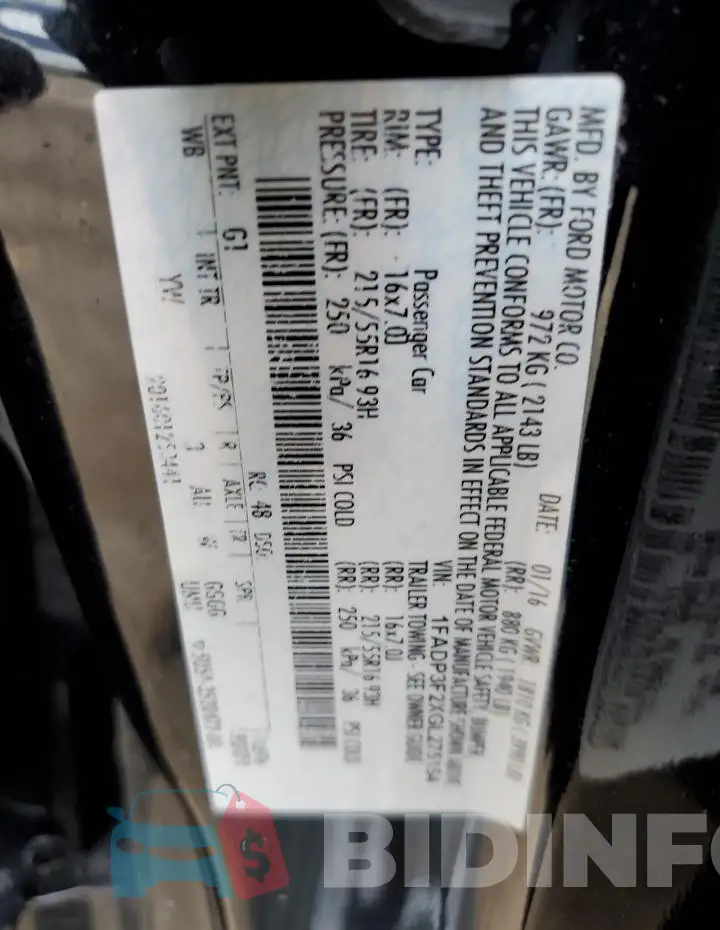 1FADP3F2XGL275154 Photo# 12