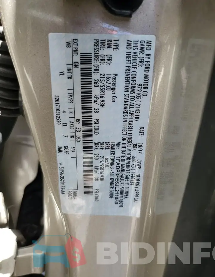 1FADP3FE6JL211050 Photo# 13