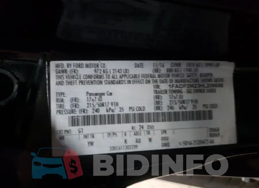 1FADP3M23HL208688 Photo# 12