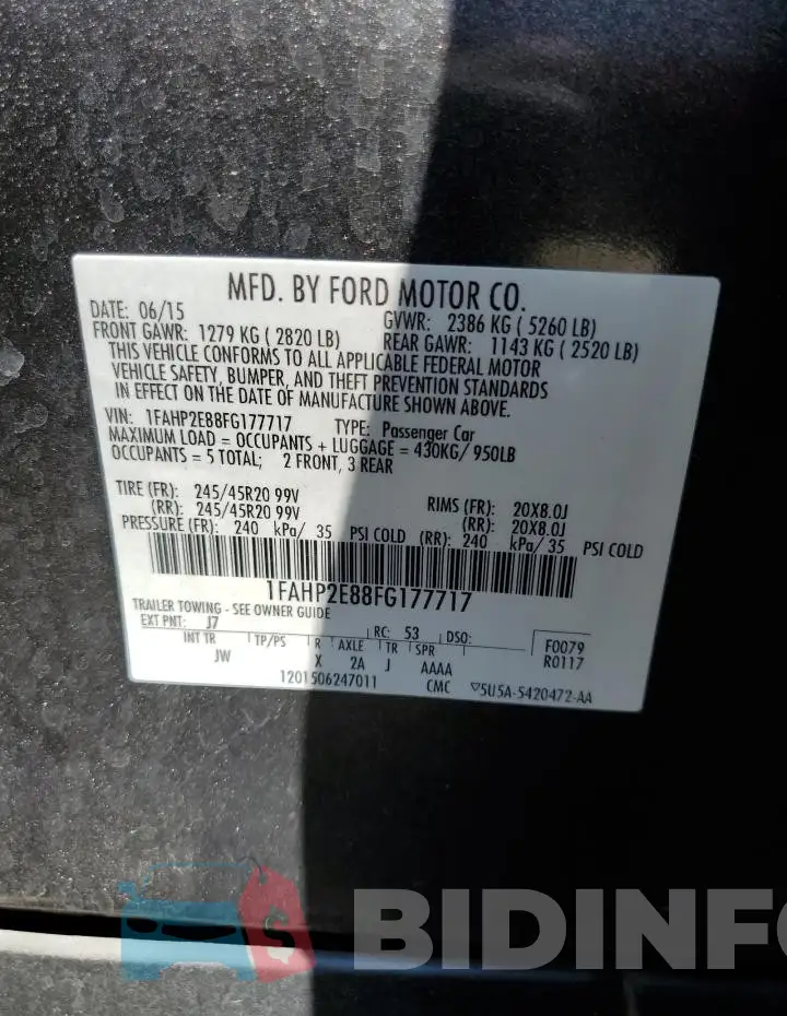 1FAHP2E88FG177717 Photo# 12