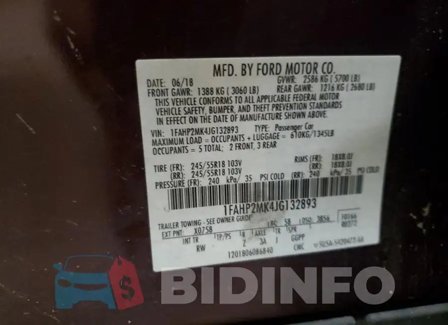 1FAHP2MK4JG132893 Photo# 12