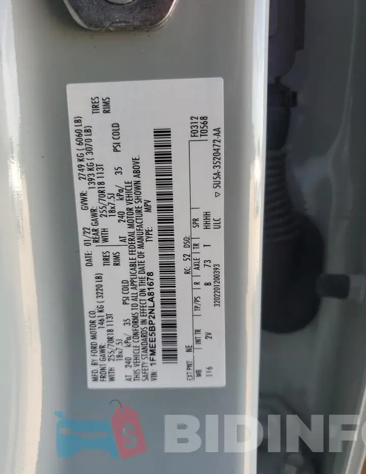 1FMEE5BP2NLA81678 Photo# 14