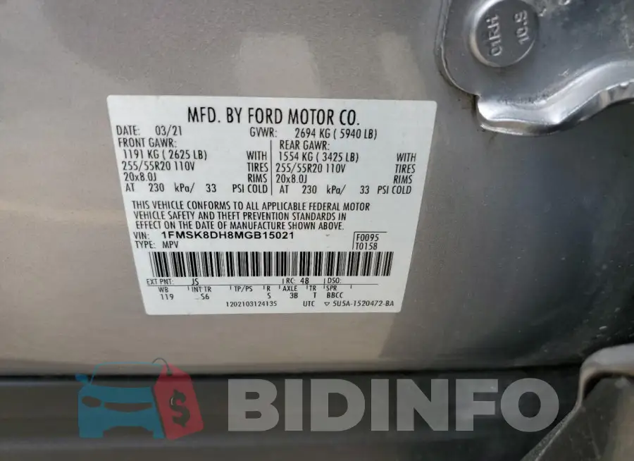 1FMSK8DH8MGB15021 Photo# 14