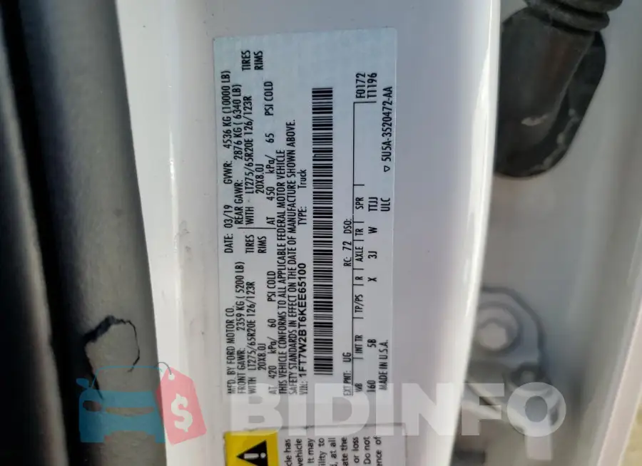 1FT7W2BT6KEE65100 Photo# 12