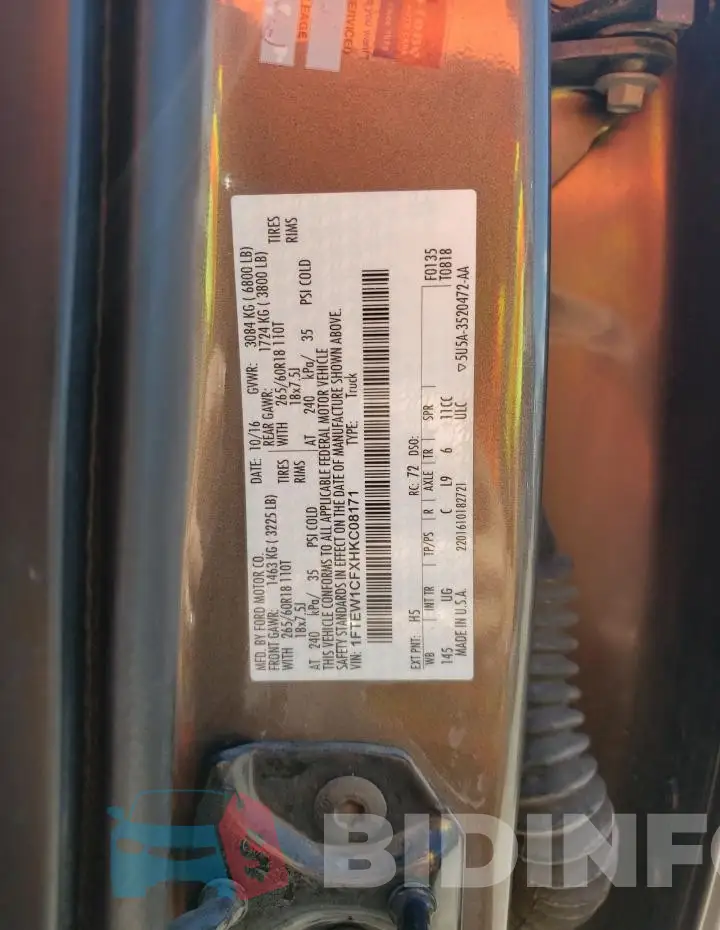 1FTEW1CFXHKC08171 Photo# 12