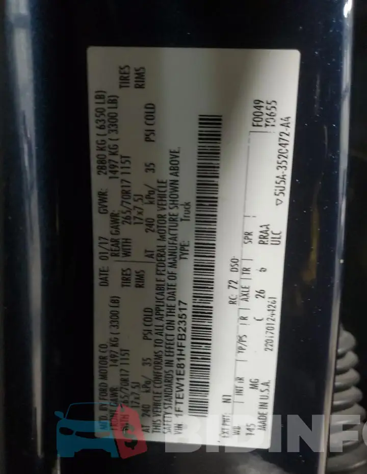 1FTEW1E81HFB23517 Photo# 12