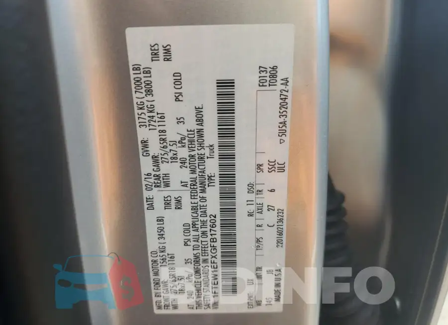 1FTEW1EFXGFB17602 Photo# 12
