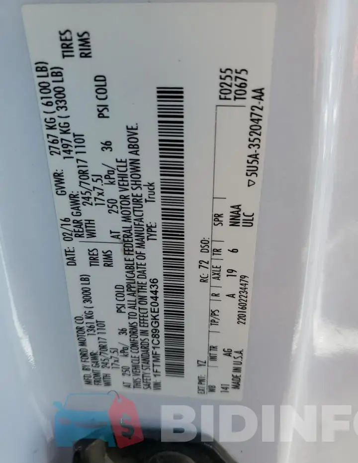 1FTMF1C89GKE04436 Photo# 12