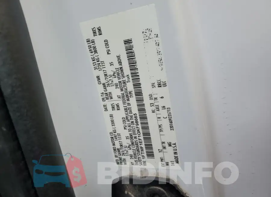 1FTMF1EF1GKF98665 Photo# 12