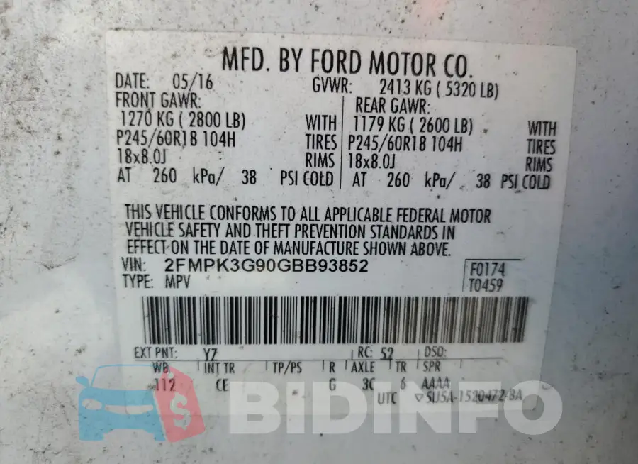 2FMPK3G90GBB93852 Photo# 13