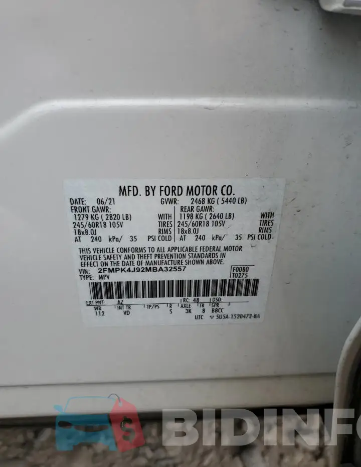 2FMPK4J92MBA32557 Photo# 13