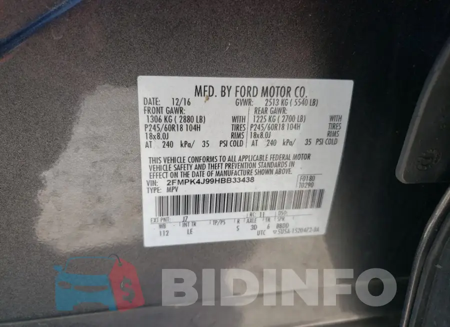 2FMPK4J99HBB33438 Photo# 13