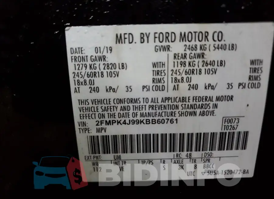 2FMPK4J99KBB60761 Photo# 13