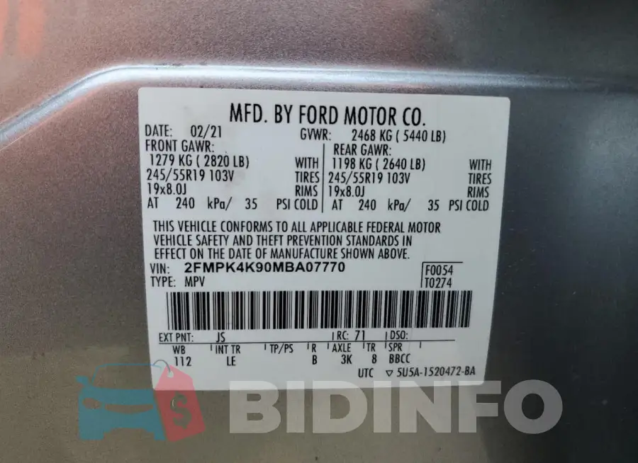 2FMPK4K90MBA07770 Photo# 12