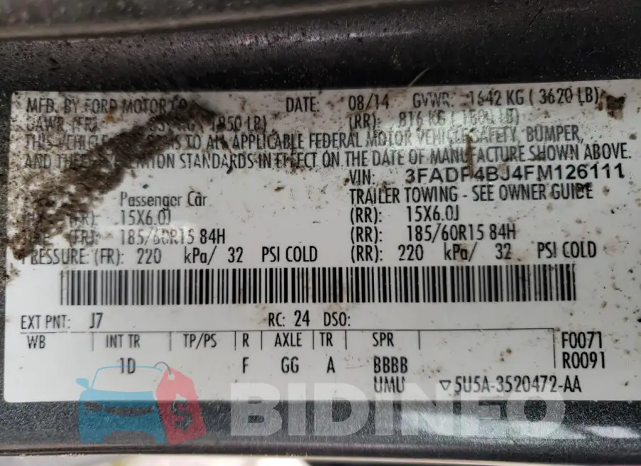 3FADP4BJ4FM126111 Photo# 12