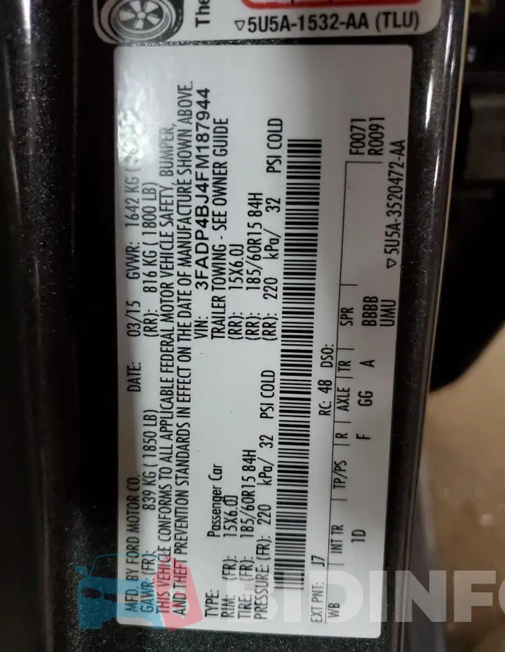 3FADP4BJ4FM187944 Photo# 12