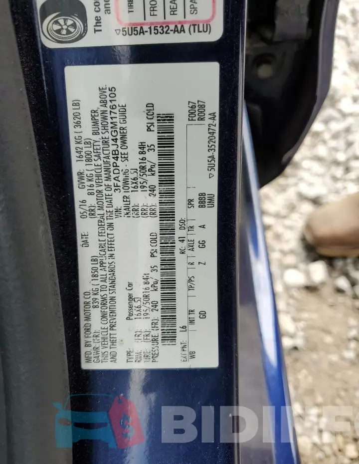 3FADP4BJ4GM176105 Photo# 12