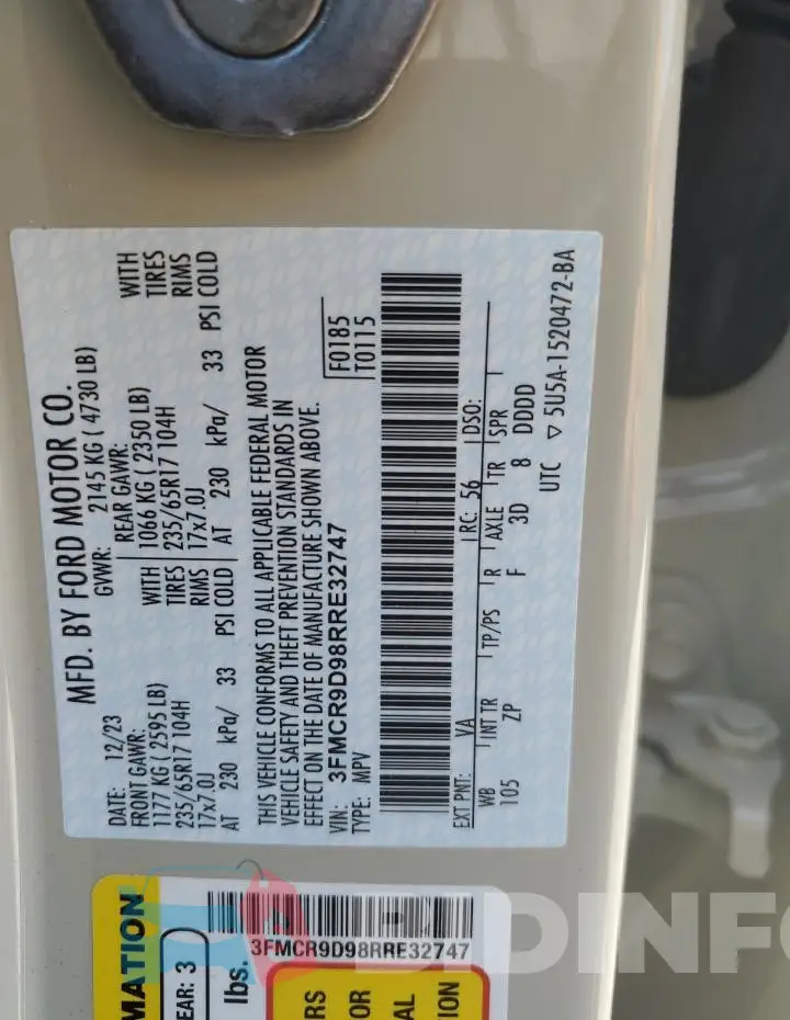 3FMCR9D98RRE32747 Photo# 13