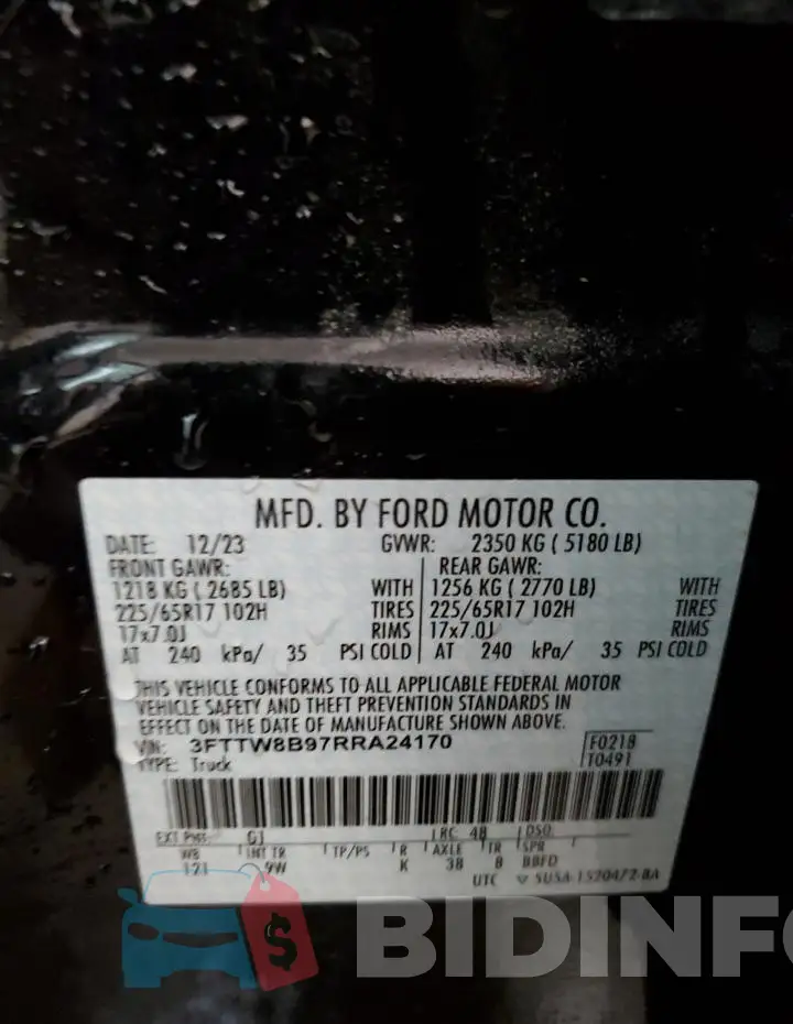 3FTTW8B97RRA24170 Photo# 12