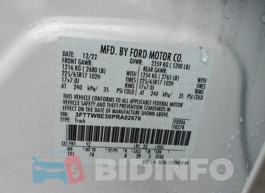 3FTTW8E30PRA02676 Photo# 13
