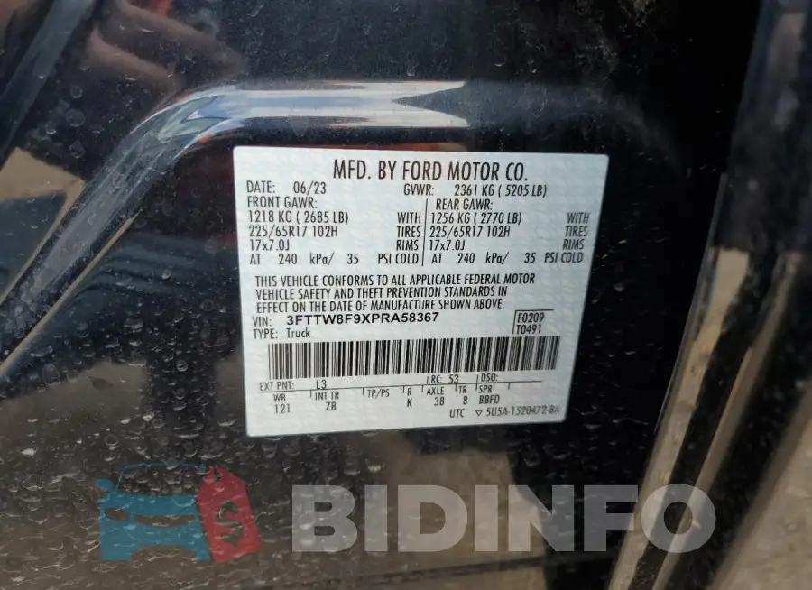 3FTTW8F9XPRA58367 Photo# 13