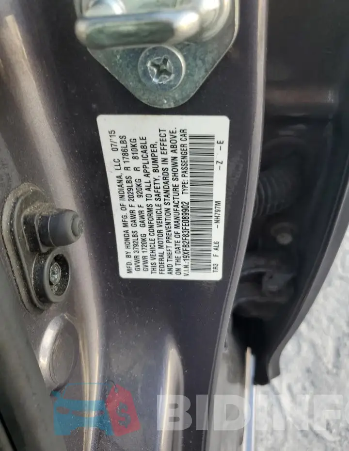 19XFB2F83FE089902 Photo# 12