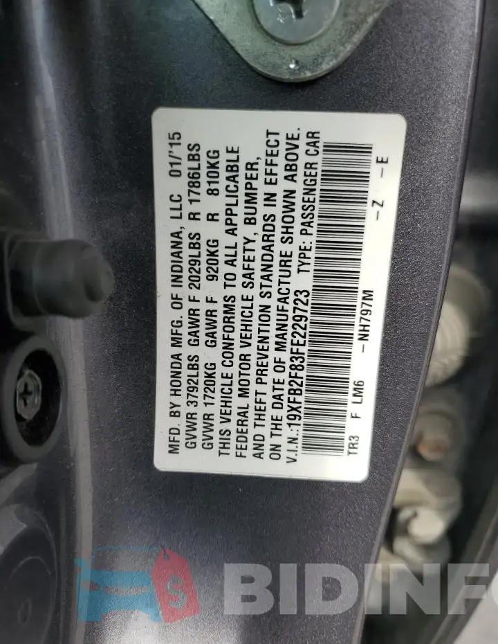 19XFB2F83FE229723 Photo# 13