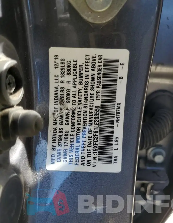 19XFC2F61LE203550 Photo# 13