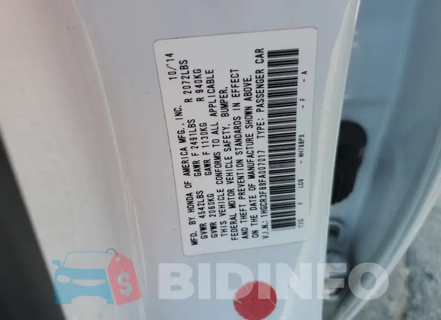 1HGCR3F89FA007017 Photo# 12
