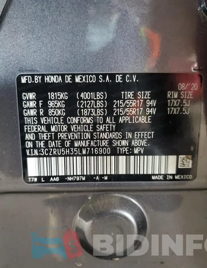 3CZRU5H35LM716900 Photo# 12