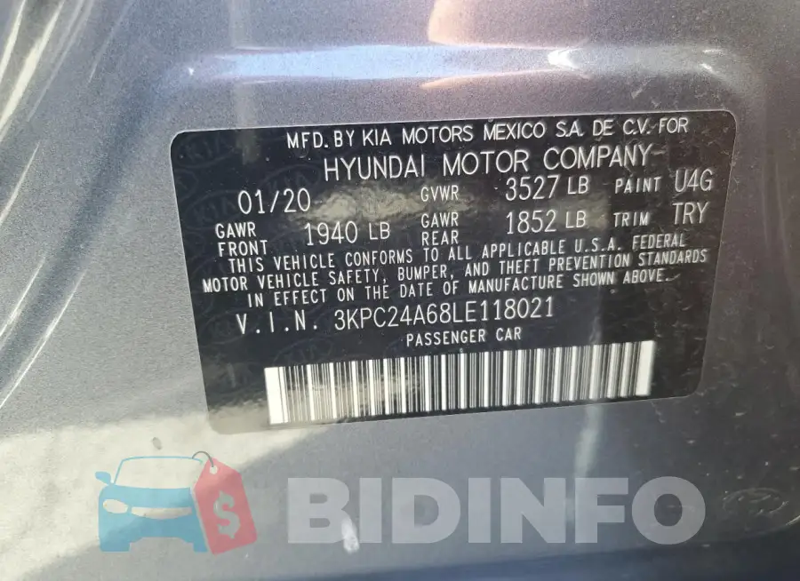 3KPC24A68LE118021 Photo# 12