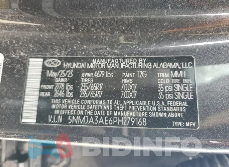 5NMJA3AE6PH279168 Photo# 12
