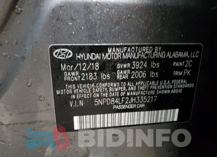 5NPD84LF2JH335217 Photo# 12