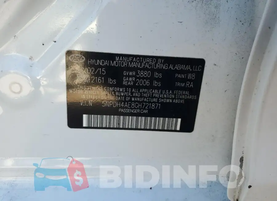 5NPDH4AE8GH721871 Photo# 13